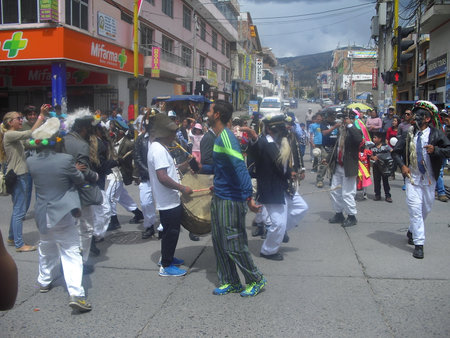 joy and color in Andean religious holidaysのeditorial素材