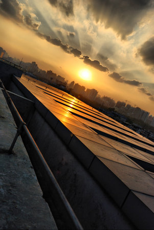 the setting sun