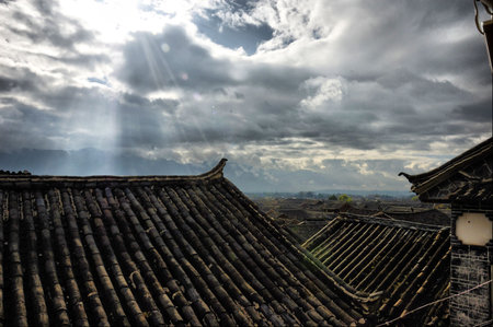 The old house,Lijiang River,chinaの写真素材