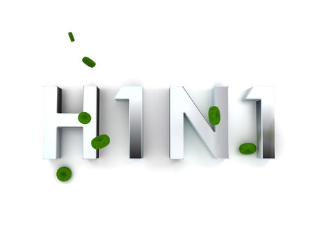 Swine flu(H1N1) -3D imageの写真素材