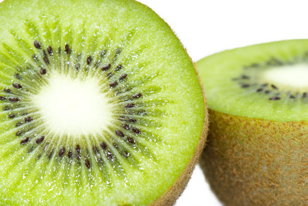 Kiwi fruit on White Backgroundの写真素材
