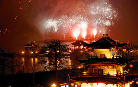 beautiful fireworksのeditorial素材