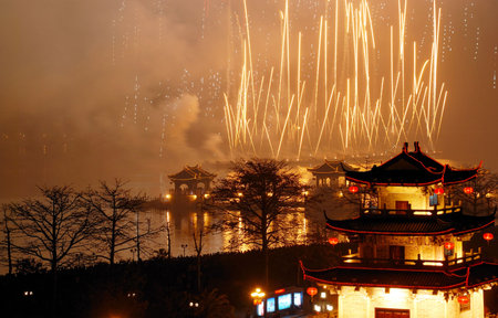 beautiful fireworksのeditorial素材
