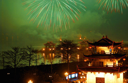 beautiful fireworksのeditorial素材