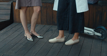 two friend fashion women legs