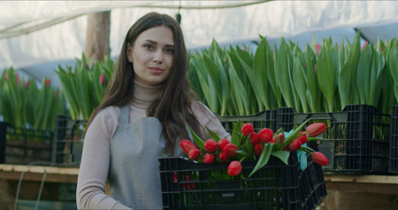 Small family-owned flower growing businessの写真素材