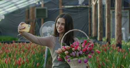 Small family-owned flower growing businessの写真素材