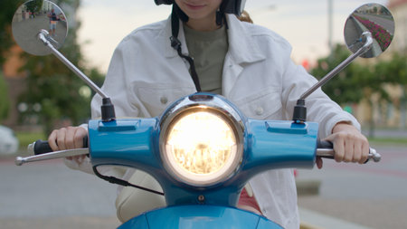 Someone turns on a motorcycle