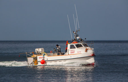 Icelandic offshore commercial high speed fishing boat off the coast of Iceland