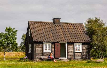 Old house at Reykjavik city museum, Iceland のeditorial素材