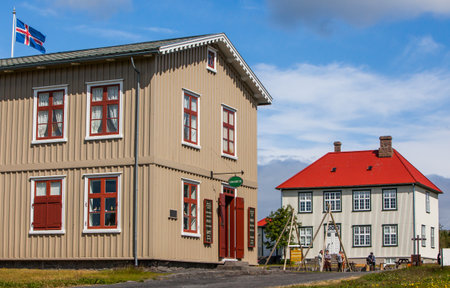 Old houses at Reykjavik city museum, Iceland のeditorial素材
