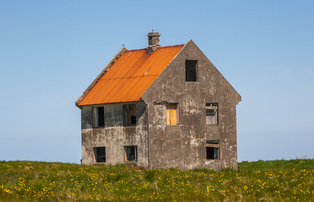 Abandoned farm house located at Reykjanes peninsula, Iceland の写真素材
