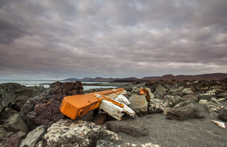 Shipwreck located at Reykjanes peninsula, Iceland の写真素材