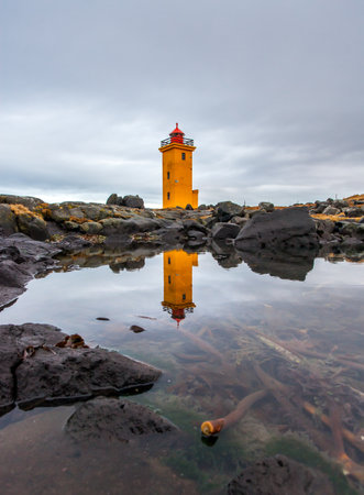 Lighthouse in Iceland の写真素材