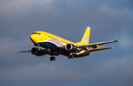 Keflavik, Iceland - 27 04 2014 - Boeing 737 from Air Contractors approaching KEF airport, Iceland