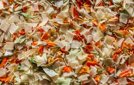 Mixture of dried herbs and vegetables.の写真素材