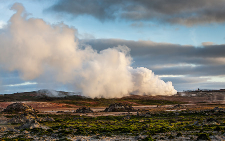 Image from the geothermal area located at Reykjanes peninsula in Iceland.のeditorial素材
