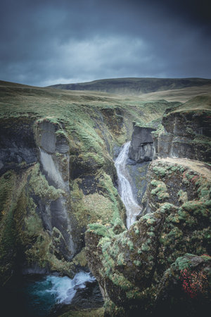 Famous Fjadrargljufur canyon in Iceland. Top tourism destination. South East of Iceland, Europe