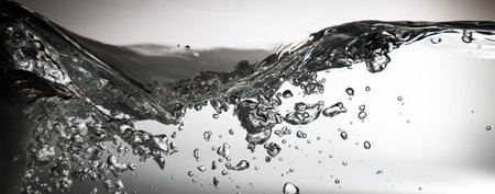 blue water splash and drop for drinking, abstract water pure and freshness concept background