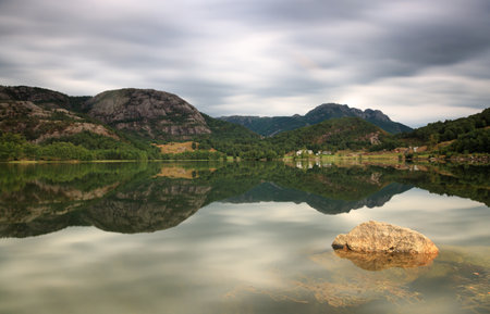 Reflections at a fjord in Norway