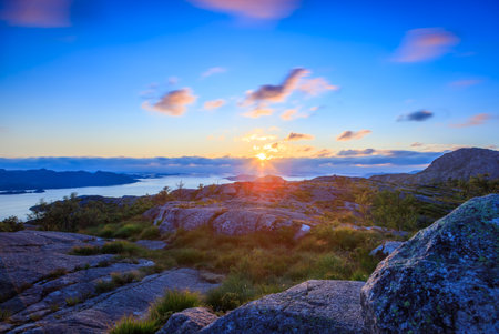 A beautiful sunset at the Lysefjord