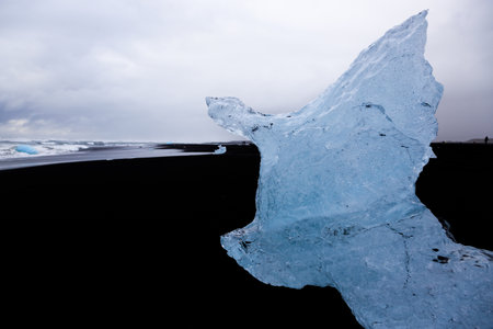 Icebergs on Diamond beach, Jokulsarlon, Iceland