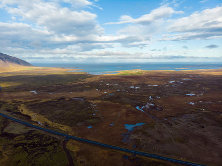 Panoramic view of colorful rhyolite volcanic mountains Landmannalaugar as pure wilderness in Icelandの写真素材