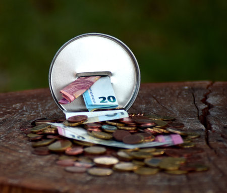 money coins from a piggy bankの写真素材