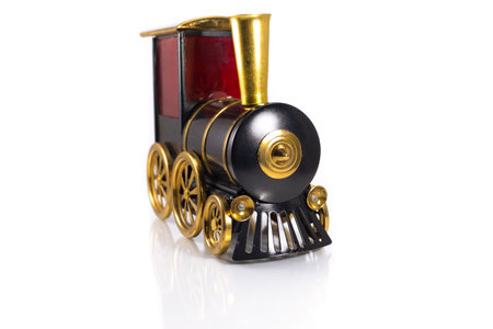 Toy Old train isolated on white background.
