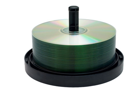 Isolated tower of cds/dvds for computer back up