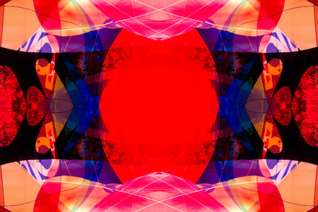 Abstract satin fabric with some heart design elementsの写真素材