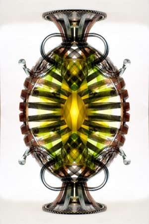 Dark metal abstract design with yellow