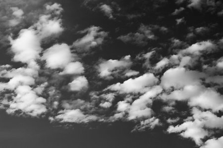 Blue sky and lots small clouds, may be used as backgroundの写真素材