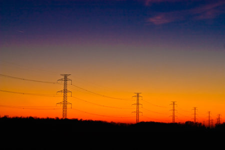 Power transmission line for clean energyの写真素材
