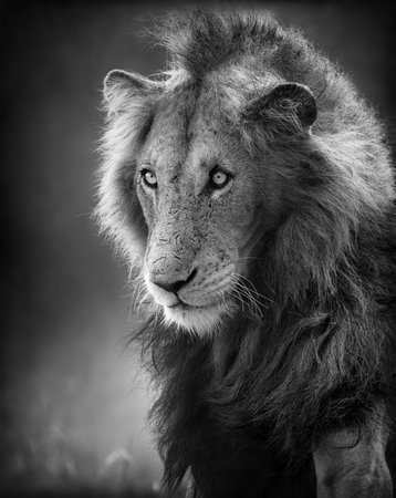 Male Lion Portrait  Artistic processing  の写真素材
