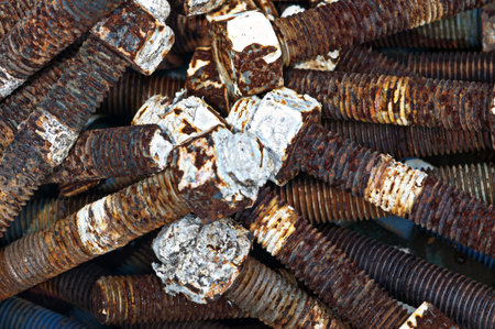 a rusty bolt and nuts