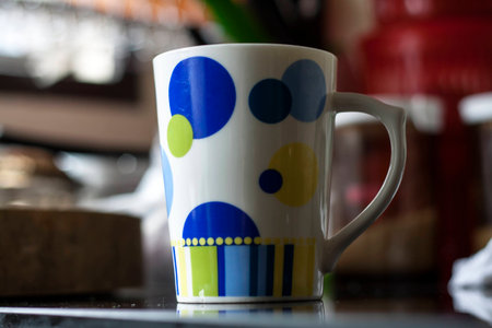 cup on the table topの写真素材