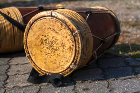 Music instrument silat melayu gendang ibu or mother drumの写真素材