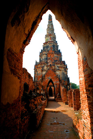 Wat Chaiwattanaram,Ancient temple in Ayutthaya,Thailandの写真素材
