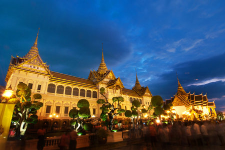 Grand palace in the night at bangkok, THAILAND 