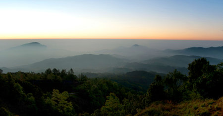 Atmosphere on mountain ,Doi inthanon Thailand の写真素材