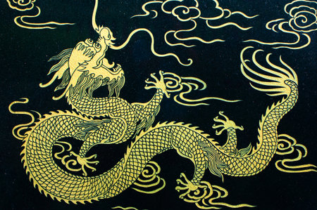 seamless pattern with dragons の写真素材