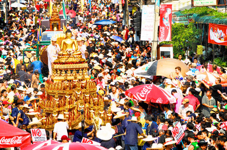 CHIANGMAI THAILAND-APRIL 13 Chiangmai Songkran festival The tradition of bathing the Buddha Phra Singh marched on an annual basis  With respect to faith on April 13,2013 in Chiangmai,Thailand  のeditorial素材
