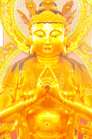 A big golden buddha in chinese styleの写真素材