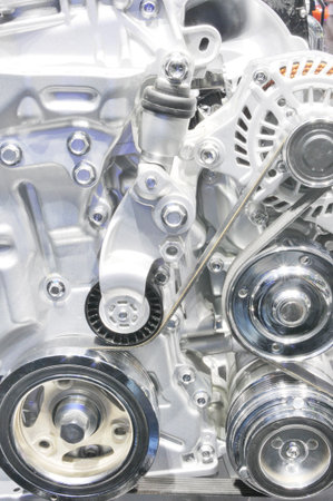 Car engine part - Close up image of an internal combustion engine  の写真素材