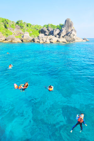 Skin Diving, Similan Islands, Marine National Park, South of Thailand のeditorial素材