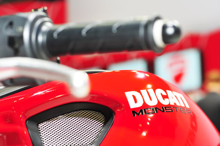 Bangkok thailand - MARCH 27  brand ducati at  Impact Arena Motorcycle Exhibition March 27, 2014 in bangkok thailandのeditorial素材