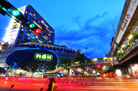 BANGKOK MBK SHOPPING MALL MAY 30  Normally this place has heavy traffic at night  This is one of the famous shopping mall in Bangkok, Thailand  Many tourists come to enjoy shopping here  Bangkok 2014のeditorial素材