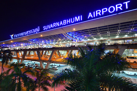 BANGKOK- OCT 1 :Suvanaphumi Airport, Bangkok on Oct 1, 2014. Suvarnabhumi airport is worldのeditorial素材