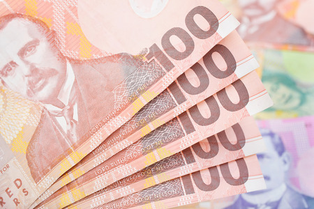 Dollar notes in New Zealand currency.